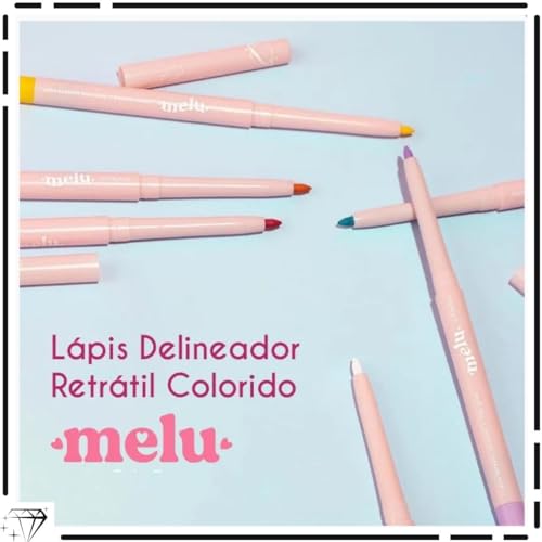 Kit 6 Lápis Delineador de Olhos Coloridos Melu Cores Vibrantes e Durabilidade Incrível