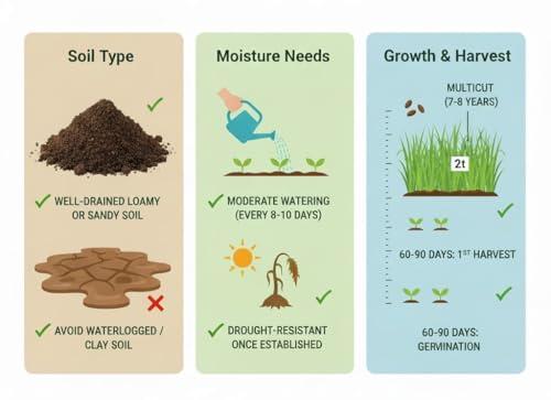 Image of Super Napier Grass Seeds Hybrid Multicut Fast Growth Green Grass Hari Ghaas Beej Pack of 1000 pic