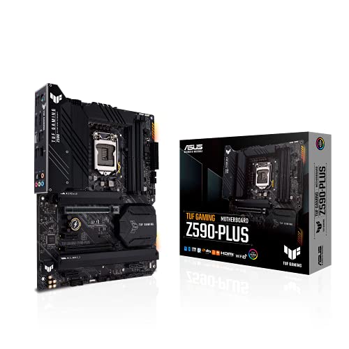ASUS TUF Gaming Z590-PLUS Mainboard Sockel Intel LGA 1200 (Intel Z590, ATX, PCIe 4.0, 3x M.2, USB 3.2 Gen 2x2, Thunderbolt 4, Aura Sync)