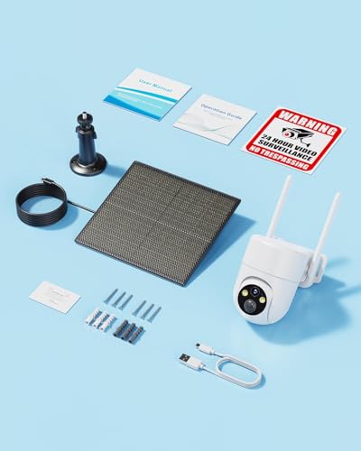 Image of LIWAN 4G LTE Cellular Security Cameras, No WiFi Needed, 2K Off-Grid Cam | Solar Camera Outdoor Wireless, 2K Color Night Vision, IP66, 360 PTZ View for Farm, Ranch, Remote Property, Built in SIM Card
