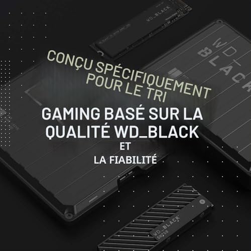 WD_BLACK P10 2 To Disque Dur Externe Portable, Mobile et Robuste, Fonctionne avec PC et Console Stocker jusqu'à 125 jeux, Noir