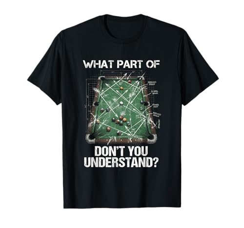 Pool Table Cue Sports Humor Funny Billiards Blueprint T-Shirt