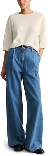 Marc OߴPolo Denim Damen Pullover mit Rundhalsausschnitt Relaxed Fit, Weiß (Silky White), XS – Ansicht 5
