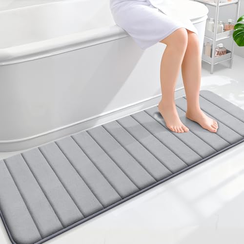OLANLY Memory Foam Long Bathroom Rugs Runner 59x20, Super Soft