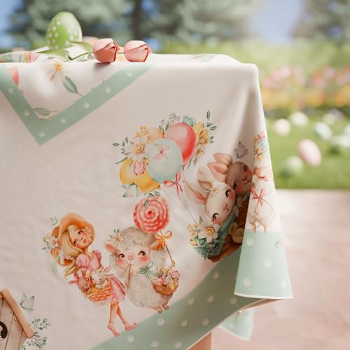 Nappe de Paques rectangulaire pour table familiale de 6 places Dolly - 5
