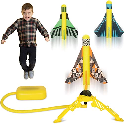 HISTOYE Toy Air Rocket Launcher for Kids Launch Toys with 3 Stunt Planes Boys Toys Age 6-8 Fun Indoor & Outdoor Activity Learning Gift for 3 4 5 6 7 8 9+ Year Old Boys Girls
