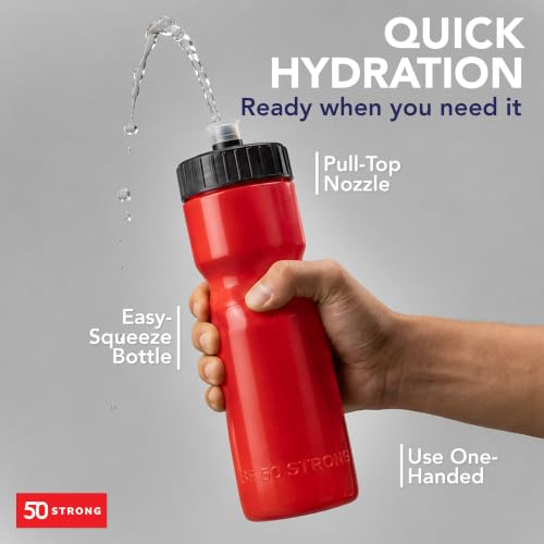50 Strong Sports Water Bottles 6-Pack