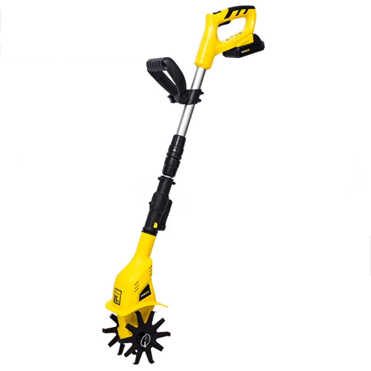 Motocoltivatore a batteria, motocoltivatore elettrico portatile, profondità di lavorazione 10 cm, velocità 250 giri/min, impugnatura regolabile 97-127 cm per giardinaggio, coltivazione del terreno