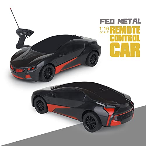 Image of CADDLE & TOES Remote Control Chargeable 3D Famous Car with Flashing Light, Radio Control Race car for Kids for 3-12 Year Old Boy Birthday Remote Control Car Rechargeable (RC-Black)