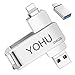 Produktbild YOHU 256GB USB Stick für iPhone Speicherstick Externer Speichererweiterung Photo Stick Flash Laufwerk für iOS iPad iPod OTG Andriod Handy Computer Laptop PC (Silber)