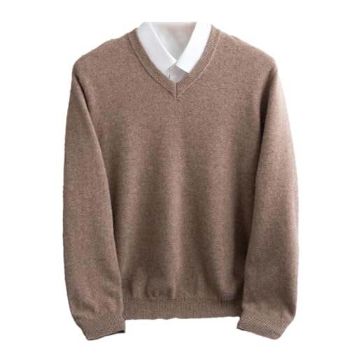 Men's V-Neck Knitted Pullover Sweater Soft Casual Slim Fit Fall Winter Warm Bottoming Top