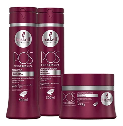 Kit Haskell Pós Progressiva Shampoo 300ML 1 Condicionador 300ML 1 Mascara 300ML