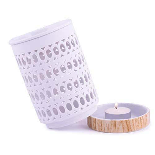 Pajoma - Lámpara aromática de Porcelana (14,3 cm de Altura, para Cera aromática y Aceite aromático)