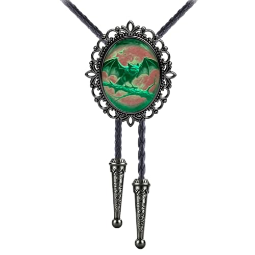 Image of Jeilwiy Bolo Tie for Men Western Cowboy Gothic Bolo Tie Necklace Halloween