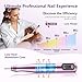 TUOBEO Cordless Nail Drill Electric Nail File Kit, Rechargeable Efile Set, Portable Acrylic Gel Nail Polish Remover Machine, Pedicure Manicure Tool, 11 Bits, 56 Sanding Bands, Salon Home, Purple
