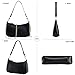 feujury Shoulder Bag for women Crossbody Bags Retro Classic Small Hobo Purse Clutch Tote Handbags with Zipper Closure (Black)