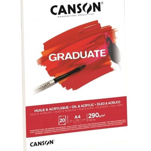 CANSON Graduate - C400110379 Öl- und Acrylpapier Block, DIN A5, 20 Blatt, 290 g/m² CANSON Graduate - C400110379 Öl- und Acrylpapier Block, DIN A5, 20 Blatt, 290 g/m²