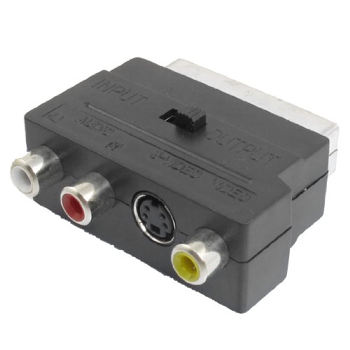 Ruilogod Scart 20 Pin Male a 3 Interfaz-AV AV Female Adapter Conector