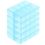 Genérico 5 Estuches Organizadores Portátiles para Medicamentos, Caja de Almacenamiento 8 Compartimentos Herméticos, Resistente al Desgaste, Color Azul, Botiquín Doméstico Adecuado