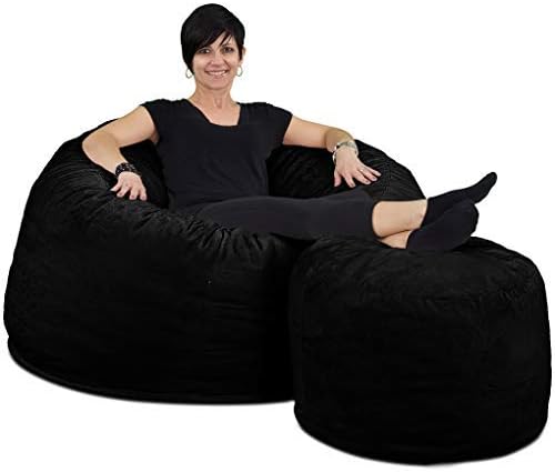 Ultimate Sack - Puf con taburete para pies en varios tamaños y colores Muebles gigantes con relleno de espuma fundas lavables a máquina, costuras