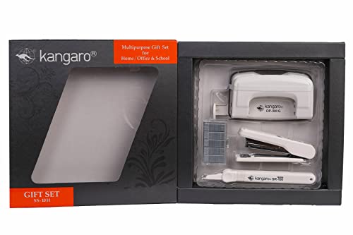 Image of Kangaro Desk Essentials SS-10H Combo Gift Pack|Stationery Gift Set for Office, Diwali, Weddings, Birthday, Holiday Presents, Celebrations|Ivory, Packof 1 | Color May Vary