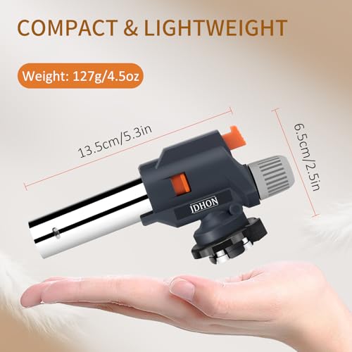 Jdhon Blow Torch, Professional Kitchen Butane Torch, Chef Cooking Torch Adjustable Flame, For Creme Brulee, Bbq, Baking, Camping(Butane Gas Not Included) - 8