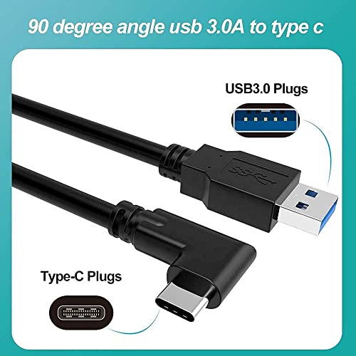 TNE 13ft Link Cable for Meta Quest Pro/Oculus Quest 2 Steam PC Gaming and Charging | High Speed Data Transfer & Fast Charger Cord Angled Type C USB3.2 Gen1 to USB Type A Power Cable (13ft/4m) - Thumbnail 2