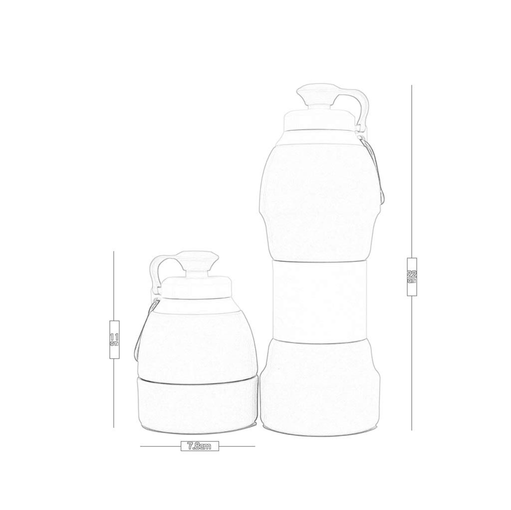 Bottiglia d'Acqua Pieghevole, Grande capacità 580 Ml Coppa Retrattile Portatile Usato for Viaggia Fuori (7 Colori)