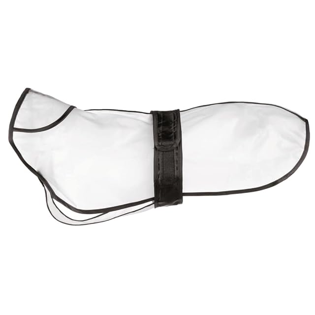 Impermeable Tarbes, PVC, M, 46 cm, Trans/Borde Neg, para Perros