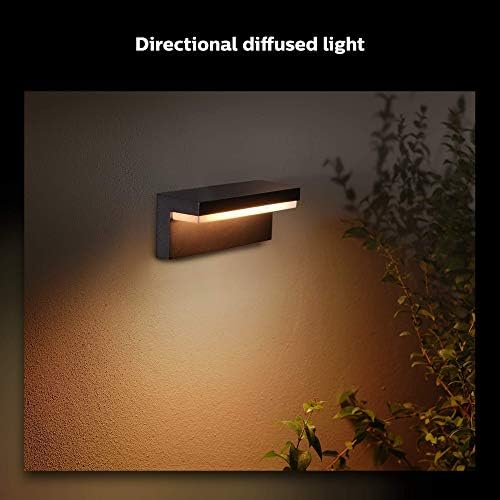 Philips Hue Nyro White and Colour Ambiance LED Smart Outdoor Wall Light for Garden, Patio. [Black] Compatible with Alexa, Google Assistant and Apple HomeKit