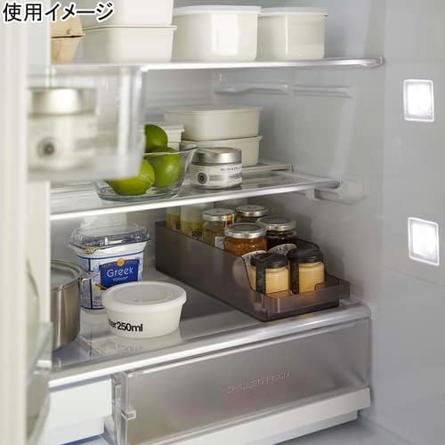 Yamazaki 5767 Refrigerator Can Stocker, Black, Approx. W 14.8 x D 5.5 x H 3.2 inches (37.5 x 14 x 8.2 cm), Tower Tower Refrigerator Storage, Can Be Used Without Waste Back