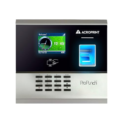 Acroprint ProPunch Time Clock System for Employees – Biometric Fingerprint Time Clock for Small Business, No Monthly Fees, Advanced Time Card Machine with Employee Time Tracker by Acroprint - Used condition - CA$159.59