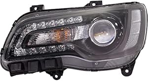 For Chrysler 300 2018 2019 2020 2021 Headlight Driver Side | Halogen | Black Interior | Replacement For CH2502331 | 68402949AA