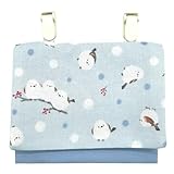 [ジュエリーショップエム] 移動ポケット クリップ ポケット ポーチ 小学生 女子 子ども シンプル 日本製 モチーフ 雪 水色 シマエナガ BL pok