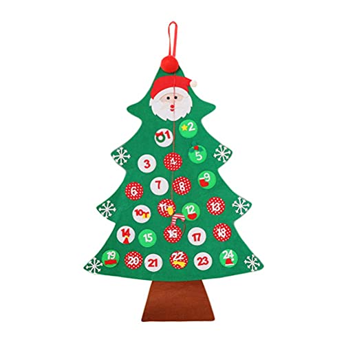 XXLYY Calendrier de l'Avent de Noël Calendrier de Compte à rebours de Noël Suspendu pour décorations de Noël (Vert) pour l'approvisionnement de fête Cover