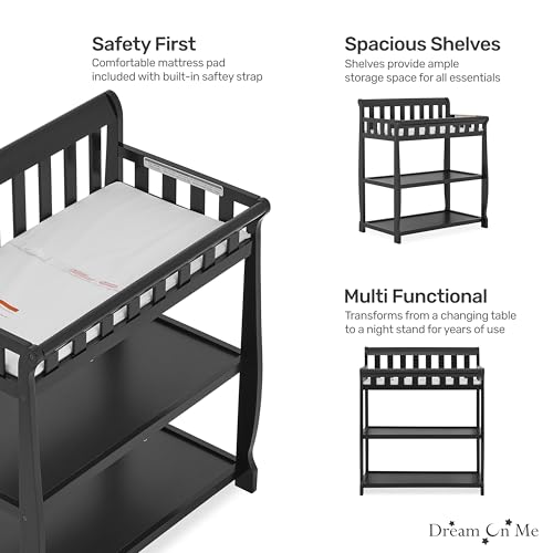 Image of Dream On Me Ashton Changing Table, Black , 34x20x40 Inch (Pack of 1)