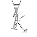 Produktbild Aurora Tears 925 Sterling Splitter K Brief Halskette Initial K Alphabet Anhänger mit Zirkonia Schmuck Dating Geschenke für Frauen DP0045K