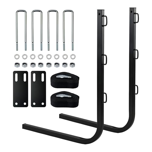 Image of RV Bumper Mount Tote Tank Holder Carrier Heavy Duty Steel Support with Straps
