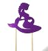 Pregnant Mermaid Baby Shower Cake Topper Cake Toppers for Mermaid Themed Baby Shower Party Double Sided Glitter (Purple)