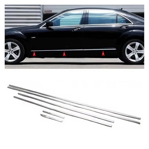 Faldones laterales Benz S Class W221 embellecedor cromo con refuerzo exterior 7