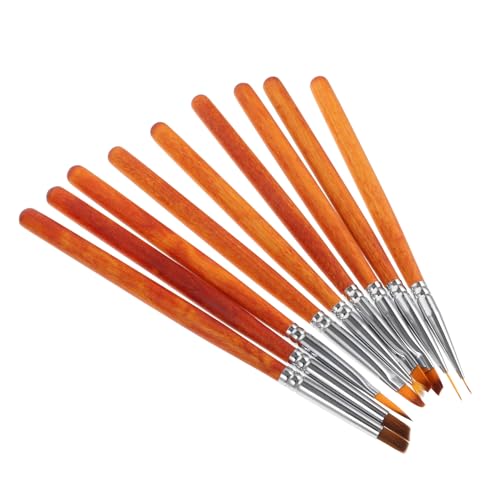 SHERCHPRY 9pcs Nail Art Brush Professional Nail Design Liner Pens for Women Durable Manicure Tools Lightweight Easy to Use