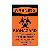 2 Pack - Biohazard Magnetic Sign, OSHA, No Food or Drink Stored in This Refrigerator or Freezer