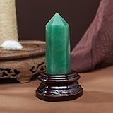 Crystal Point Magic Wand Amethyst Rose Quartz Hexagonal Column Ornaments with Wooden Base (Color :) Gemstone Stone