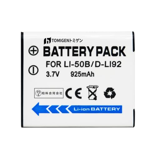�x�� TOMIGEN �g�~�Q�����`�E���C�I���[�d�r PENTAX�Ή� D-Li92 Olympus Li-50B D-Li92/Ricoh DB-100/SP-810UZ/Olympus SZ-10/ 2/SZ-1 5/ SZ-16/ SZ-20 �����o�b