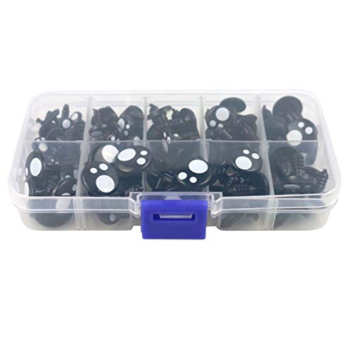 SUPVOX 100 Pcs Yeux de Sécurité en Plastique Noir Yeux Bleus Yeux de Poupée pour Bricolage Artisanat Animaux en Peluche Ours Jouets Noir Cover