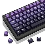 dagaladoo Double Shot PBT keycaps for Mechanical Keyboard,Gradient Purple Custom keycaps132-keys Cherry Profile Key caps Set for 100% 75% 65% 60% TKL US Layout Mechanical Keyboard（only keycap）