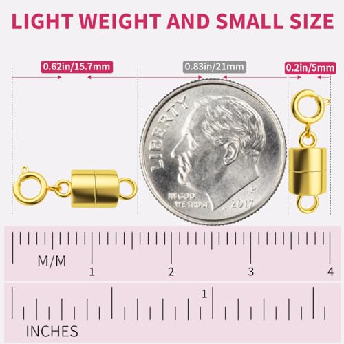 Quadafy MAGNETIC NECKLACE CLASPS AND CLOSURES 18K Gold And Silver Plated Jewelry Clasps Converters For Bracelet Necklaces Chain  thumb #1