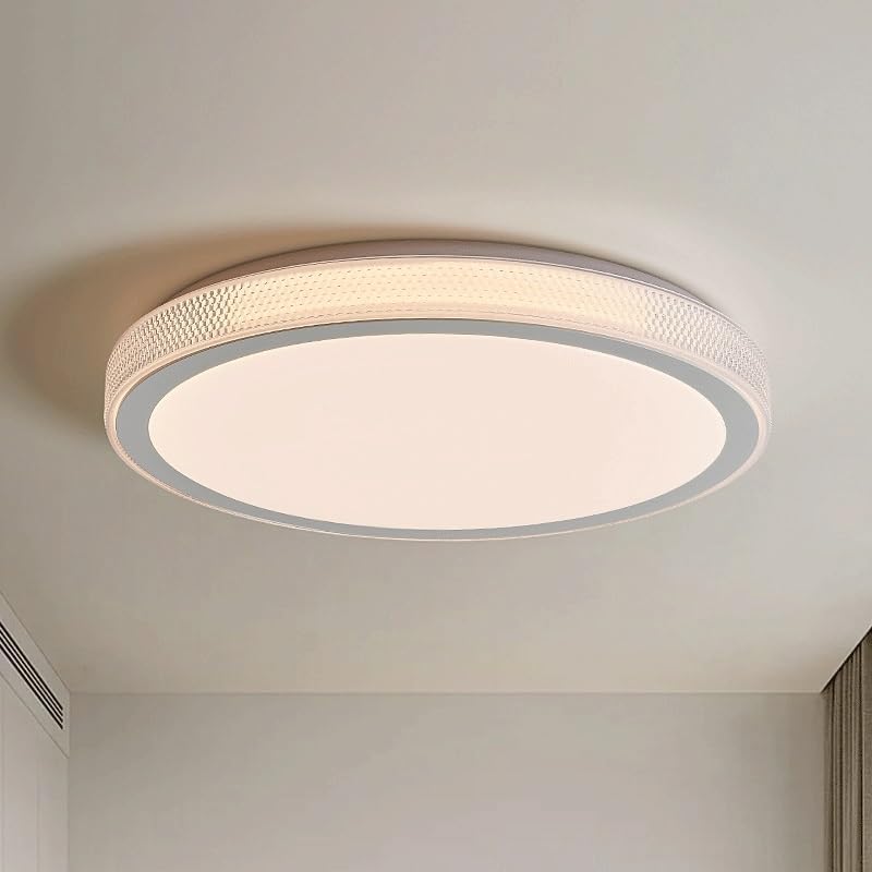 Modern Simplicity Modern Simple Acrylic Iron Art Ceiling Lamps Nordic Light Luxury Round LED Three-Color Dimmable Close to Lights for Restaurant Private Room Bedroom Office