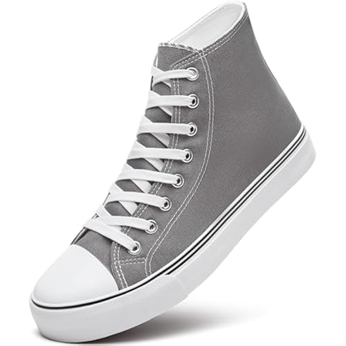 ZGR Men's High Top Canvas Sneakers Lace Up Classic Casual Walking Shoes