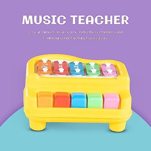 Image of Baybee 2 in 1 Baby Piano Xylophone Musical Toys for Kids with 5 Keys, Keyboard Xylophone Piano, Preschool Educational Learning Musical Sound Instruments Toys for 1+ Years Old Kids Boys Girls Beginners